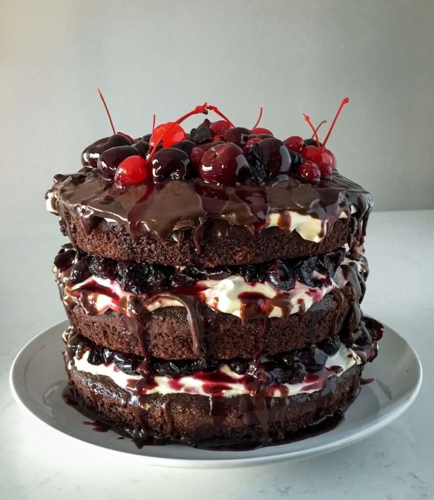 Black Forest Bliss cake with cherries and chocolate